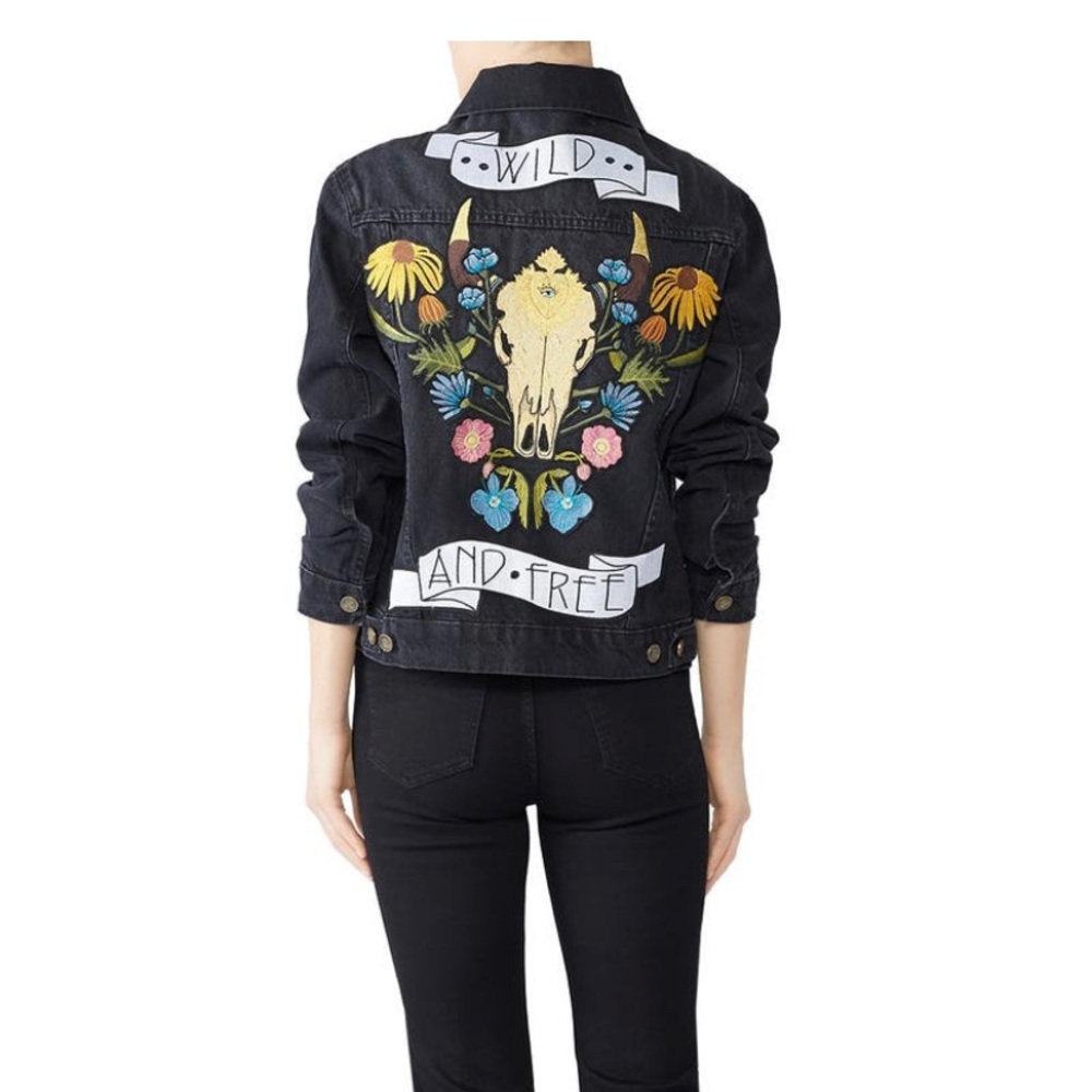Denim & Bone Embroidered Denim Jacket